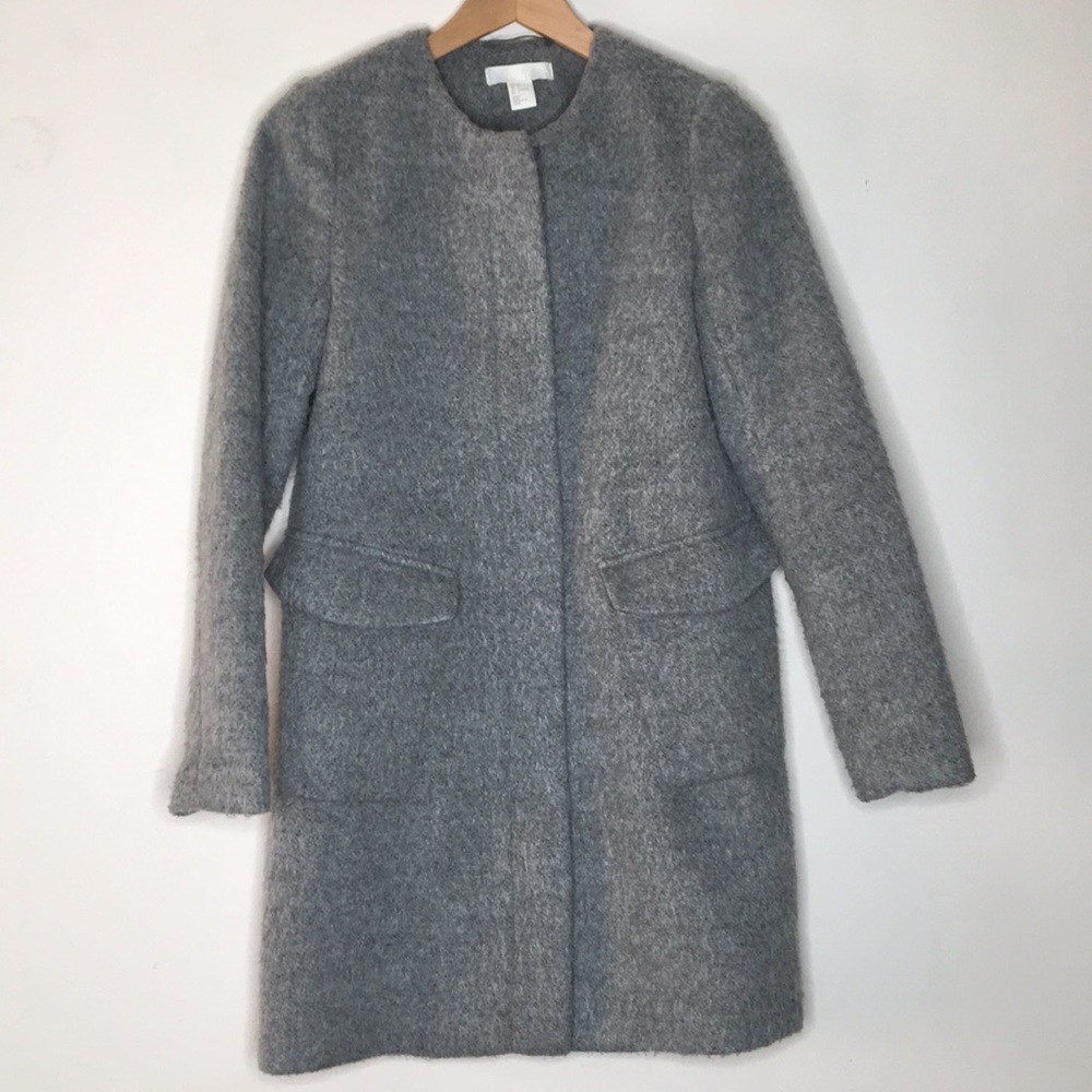 Gray wool brushed jacket
